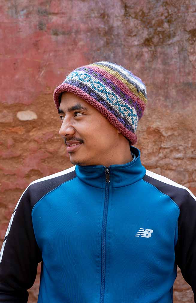 Hemp/wool blend roll hat, lined