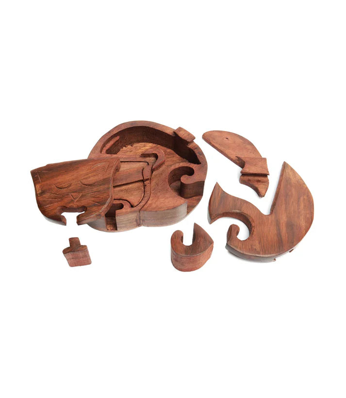 Sleeping Cat Keepsake Puzzle Box