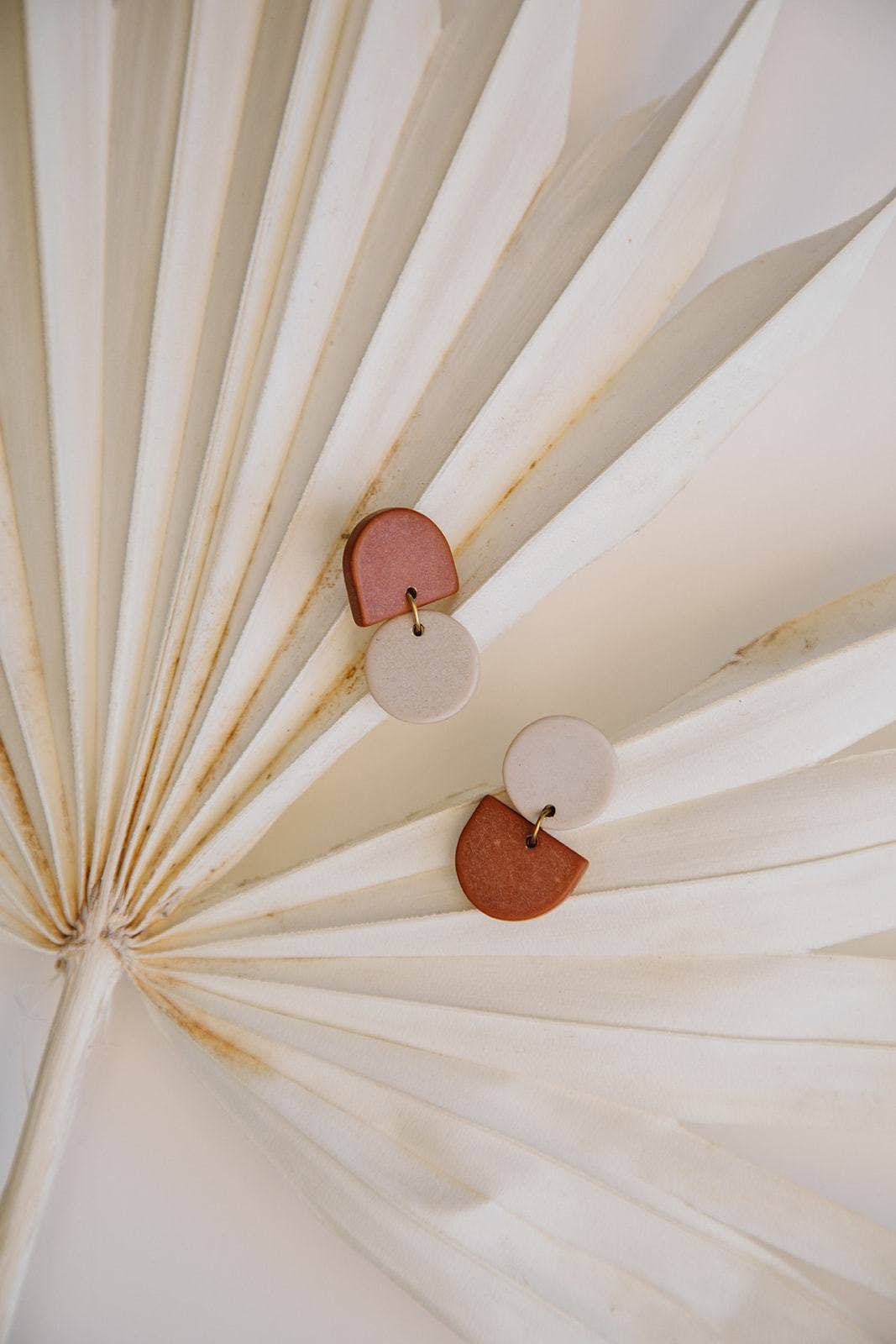 Backflip Clay Earrings: Cocoa Cream