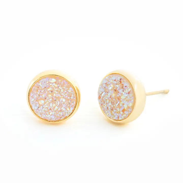Brittany White Agate Studs