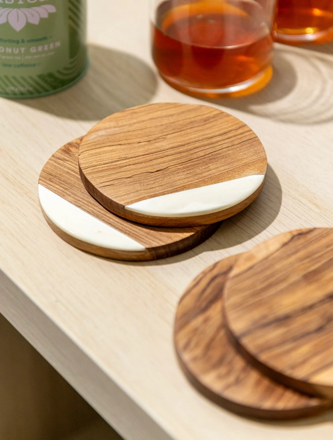 Hand-carved Olive Wood Coasters (2 pack)