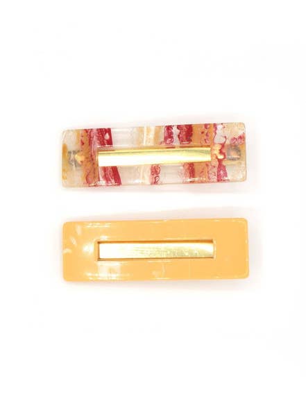Resin Hair Clips: Peaches
