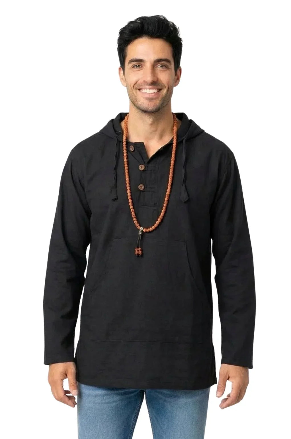 Solid Cotton Hoodie Pullover