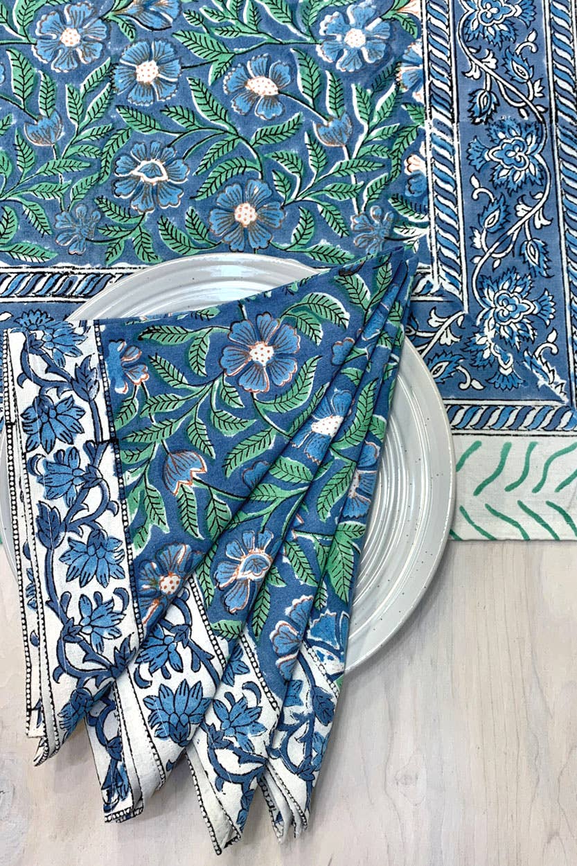 Sage & Blue Table Runner