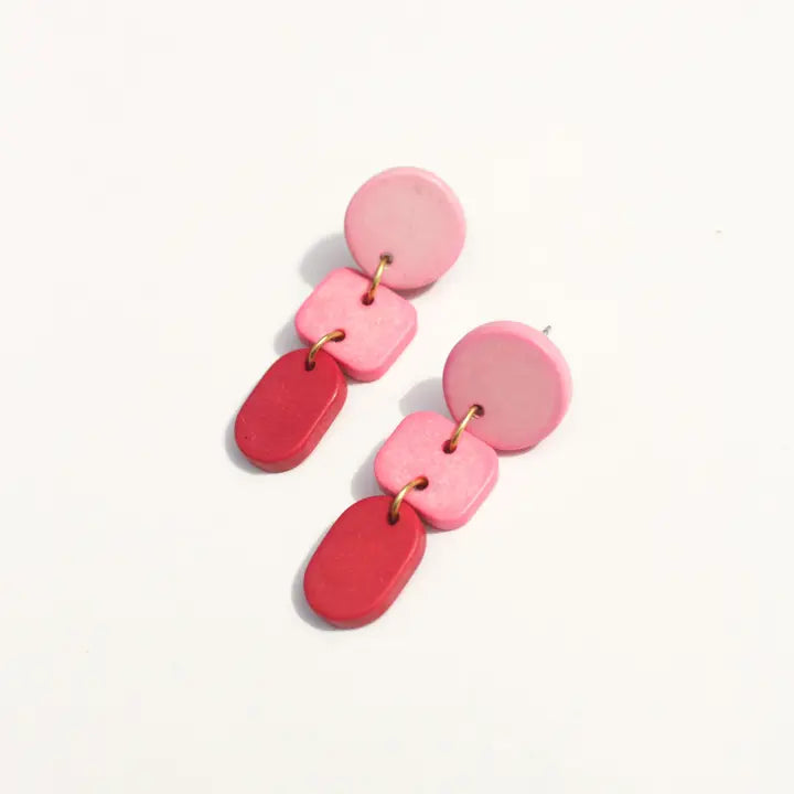 Ombré Clay Earrings: Rose
