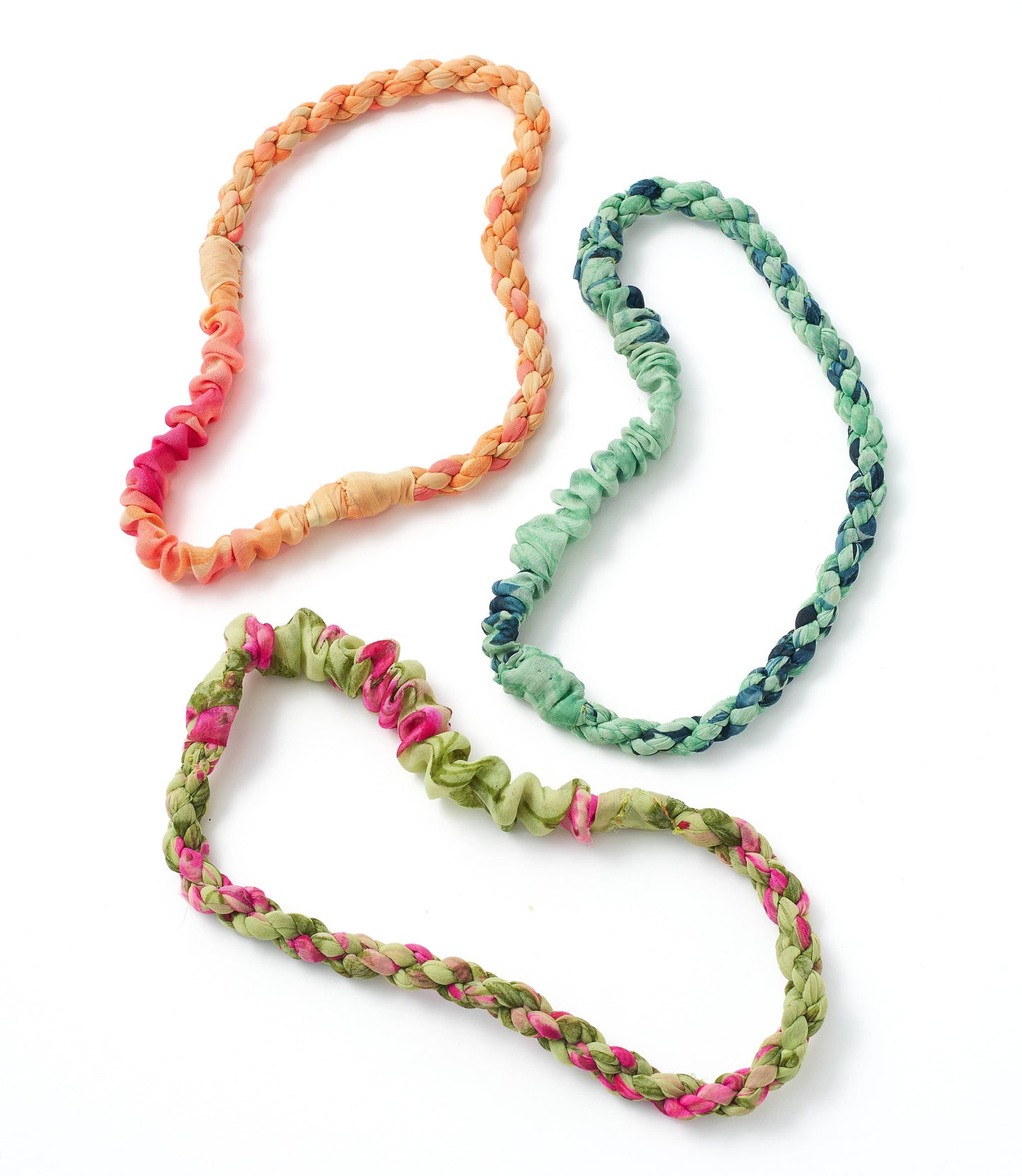 Priya Single Braided Headband - assorted upcycled sari fabri