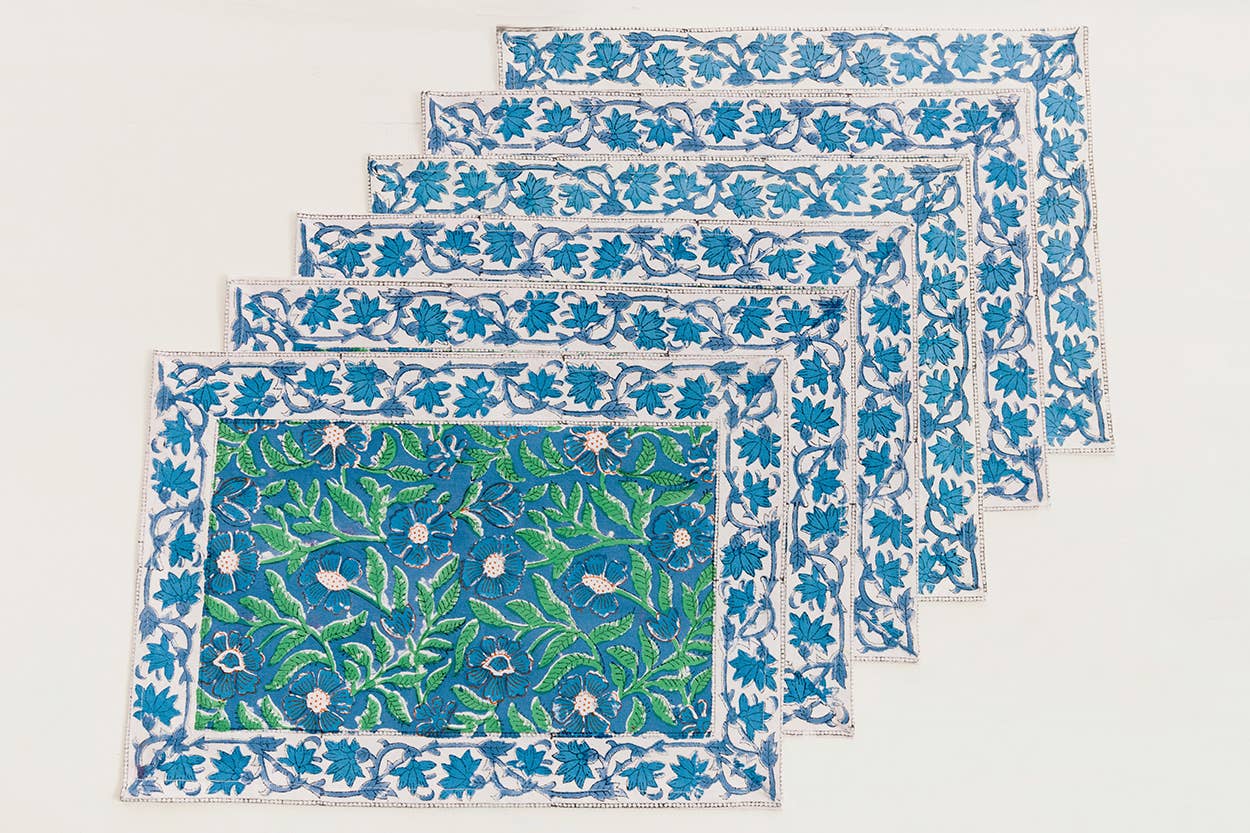 Sage & Blue Floral Placemat