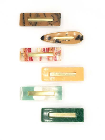 Resin Hair Clips: Peaches
