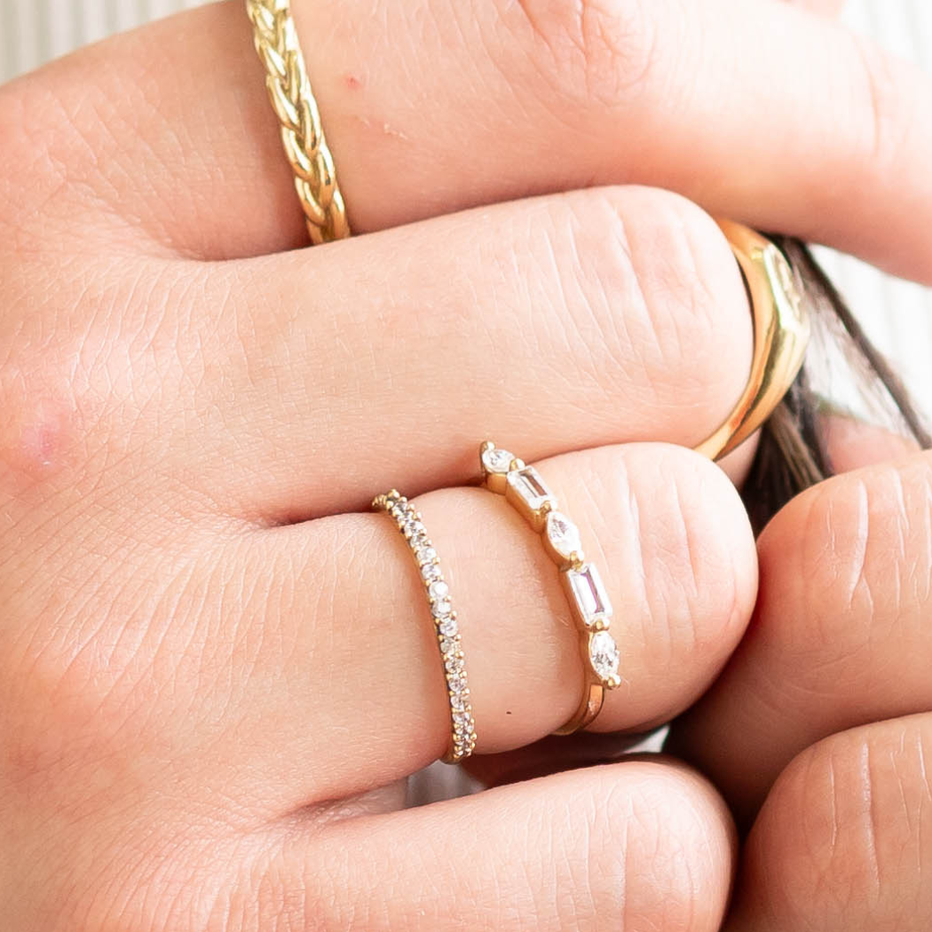 Subtle Glam Brass Ring: Medium - 8