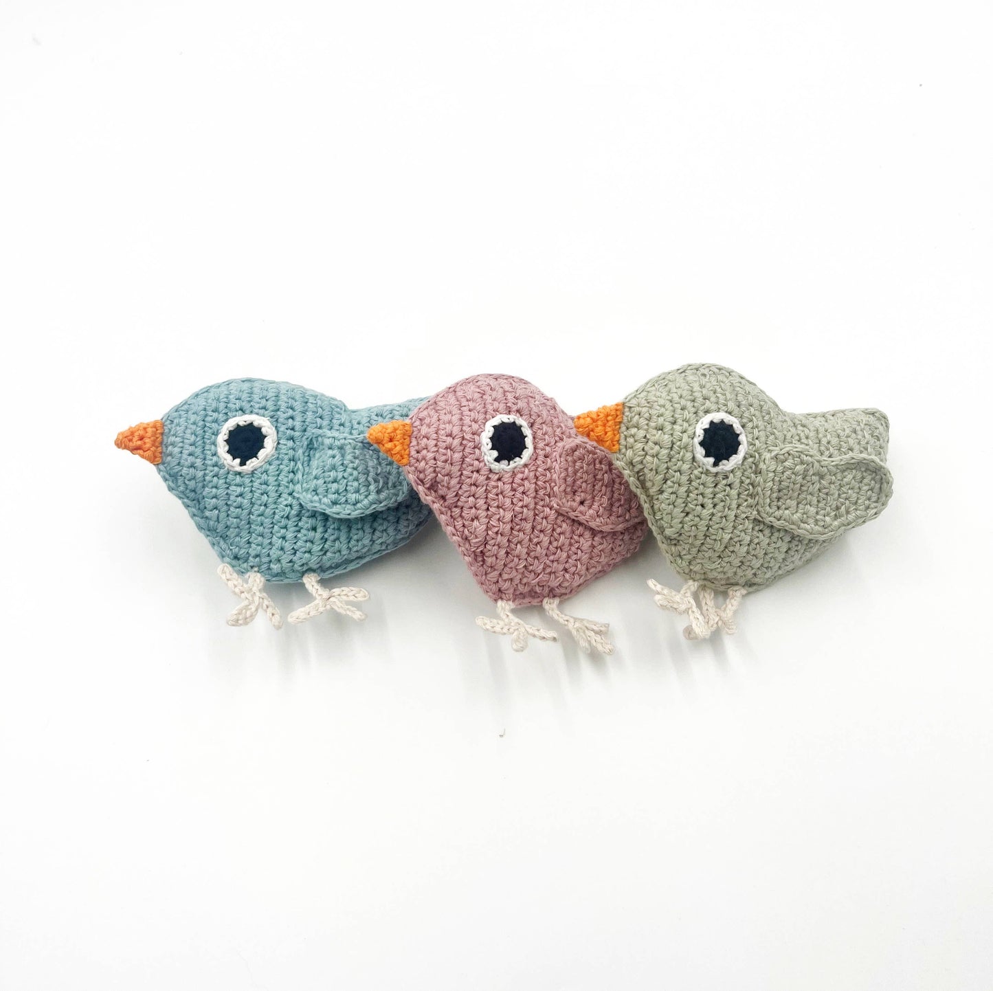 Plush Baby Bird Rattle: Duck Egg Blue