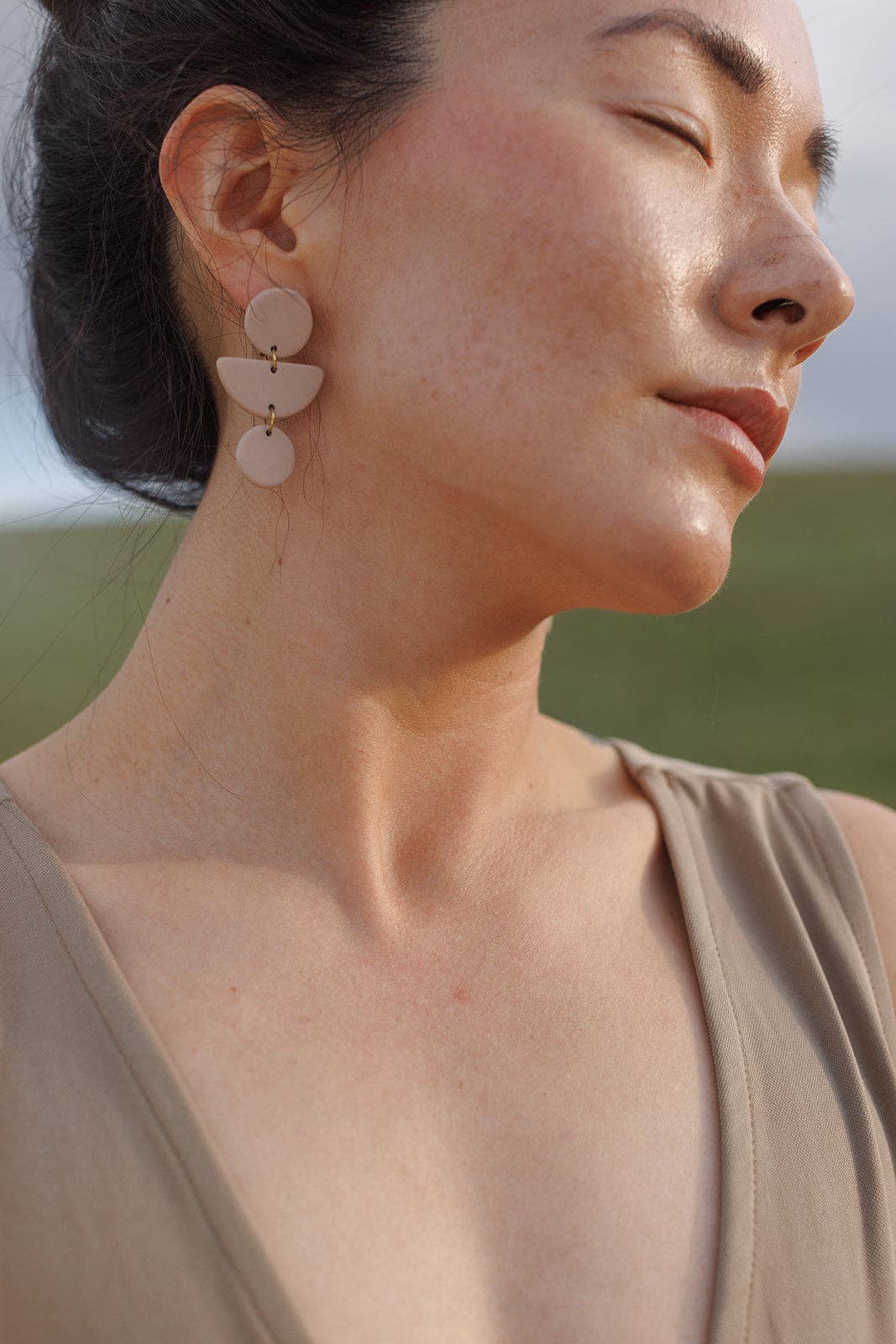 Mojave Geo Clay Earrings: Sand Dune