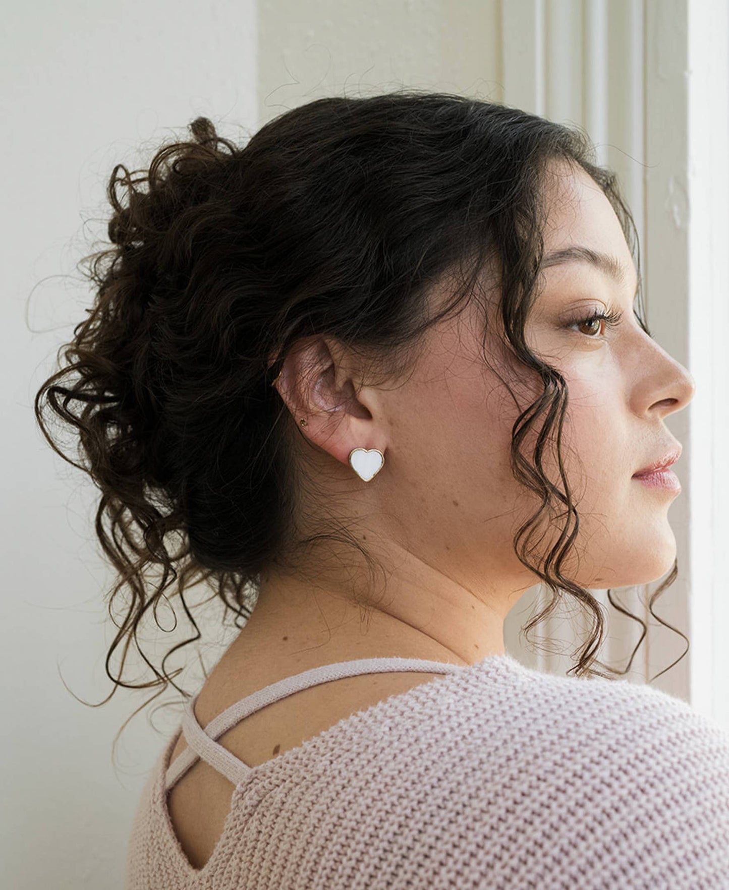 Rajani Heart Mother of Pearl Earring Set - Set of 2