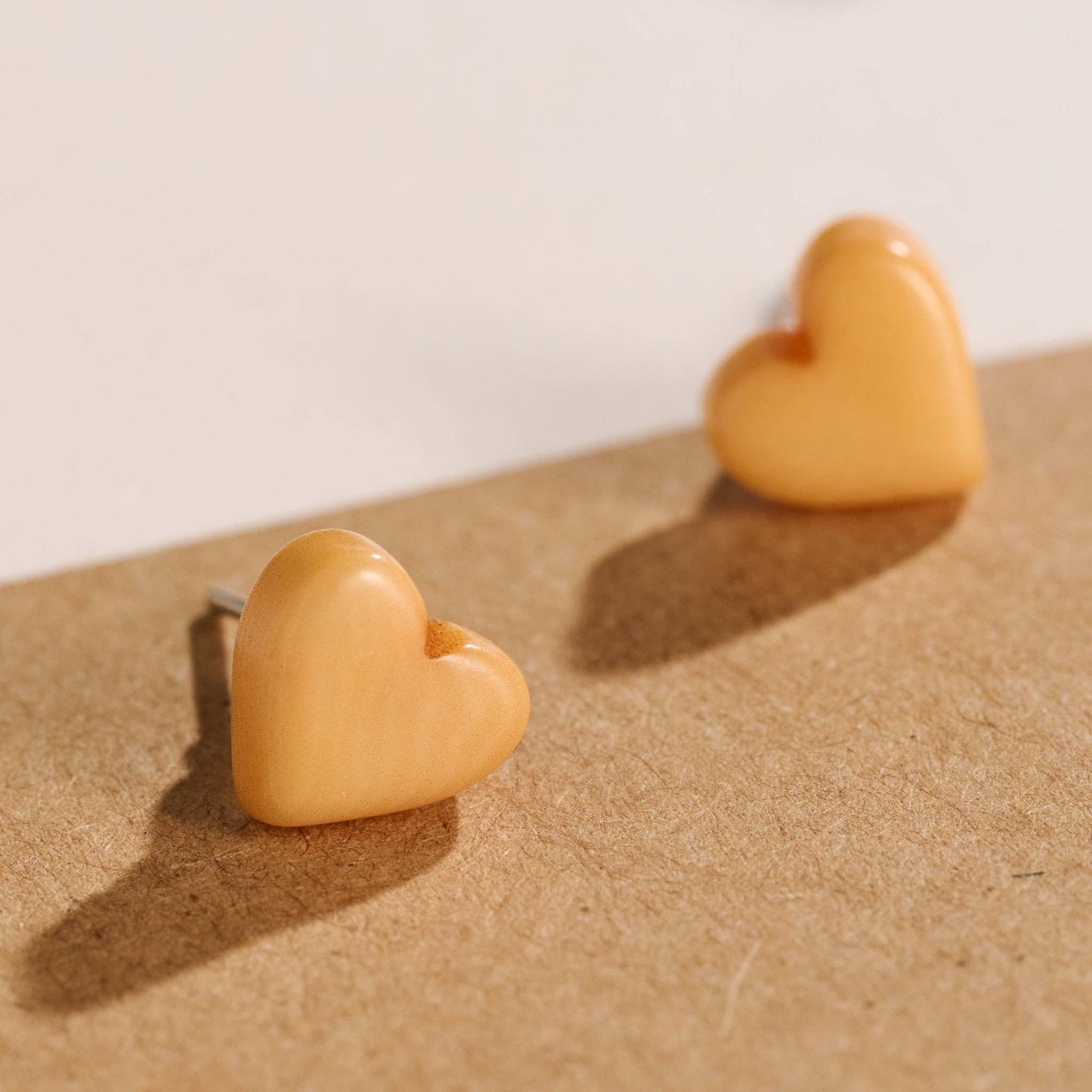 Songo Heart Tagua Earrings