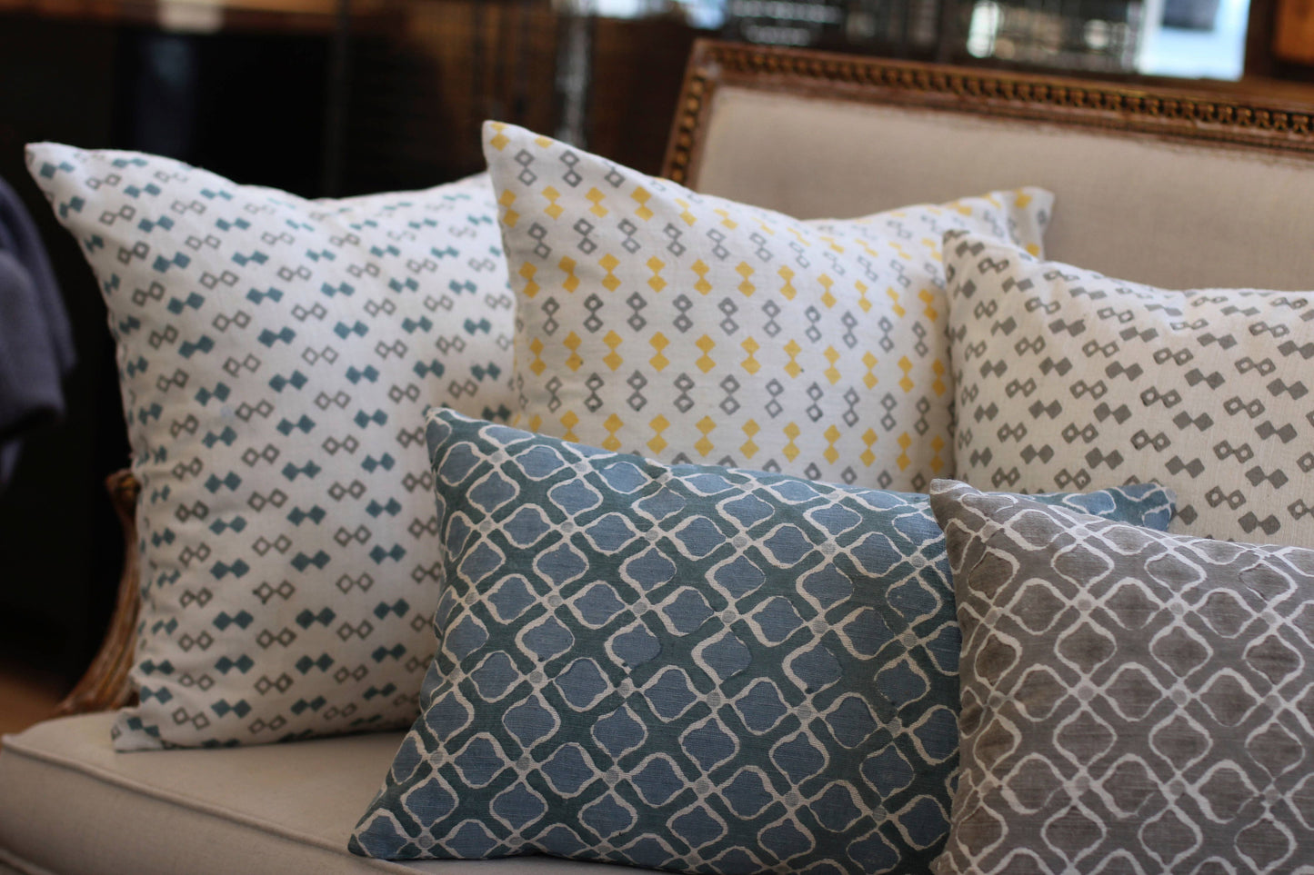 Blue Diamond Silk Pillow Cover Square