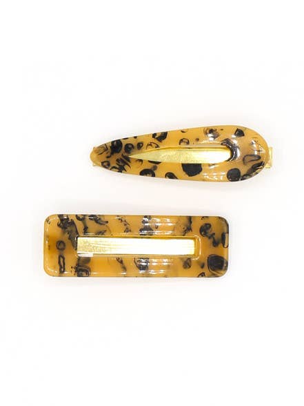 Resin Hair Clips: Tortoise Brown