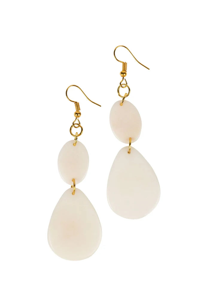 Vanilla Drop Tagua Earrings