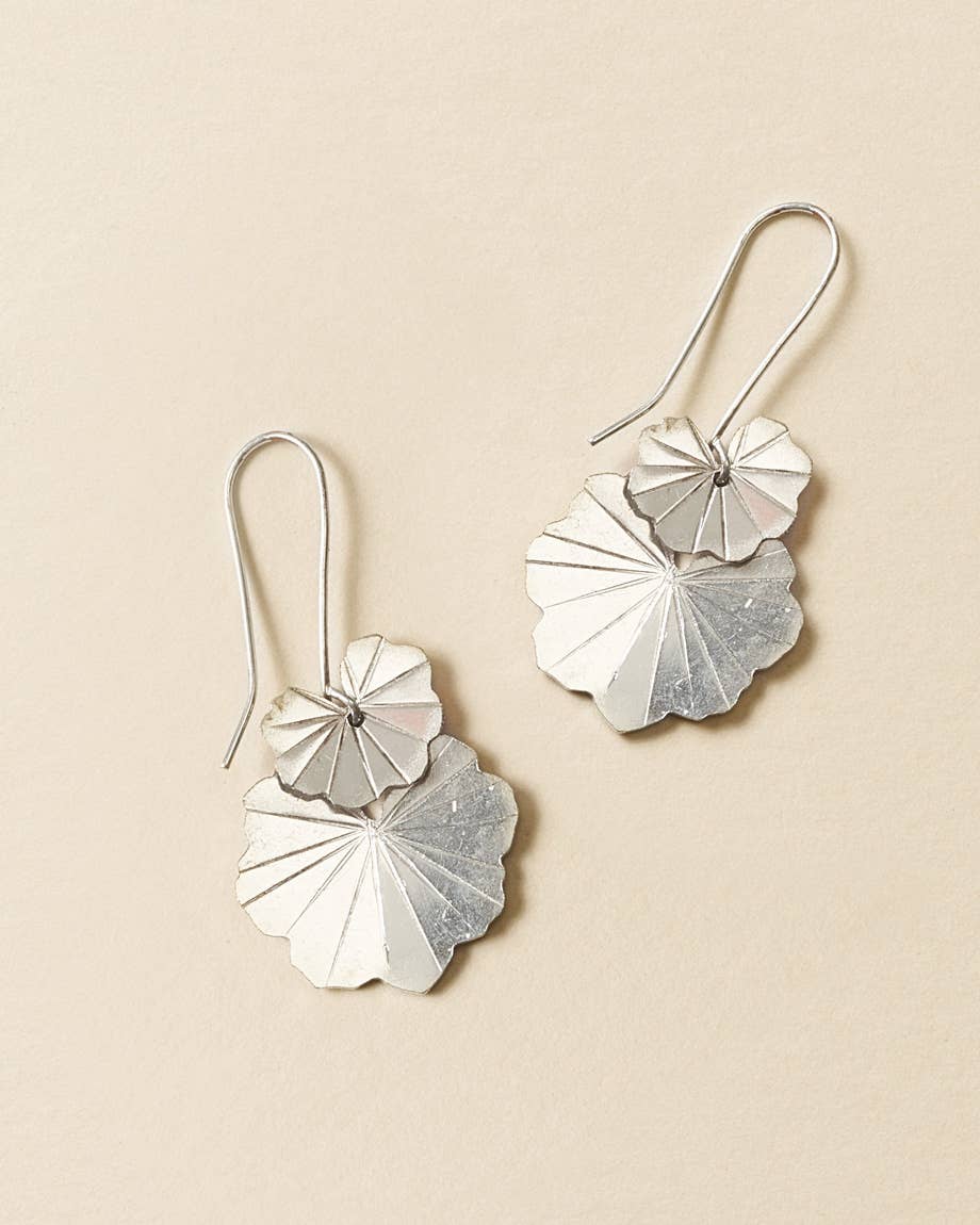 Sayuri Ginkgo Leaf Silver Dangle Earrings