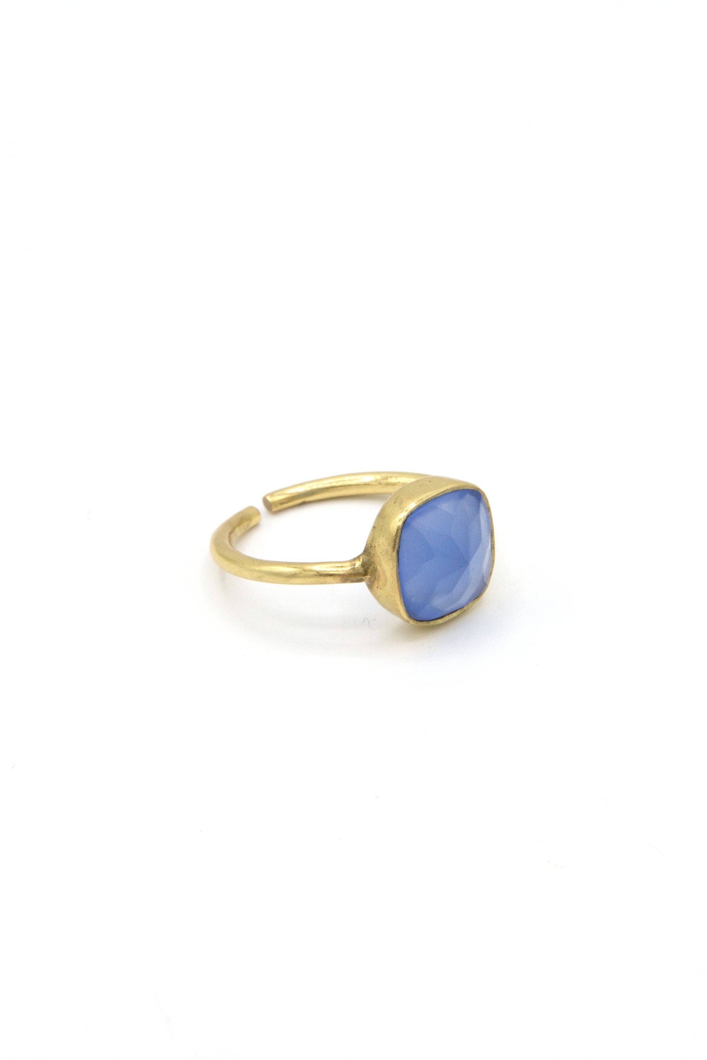 Adjustable Stone Crystal Ring: Blue Onyx