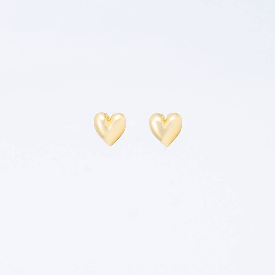 Valentine Heart of Gold Post Earrings