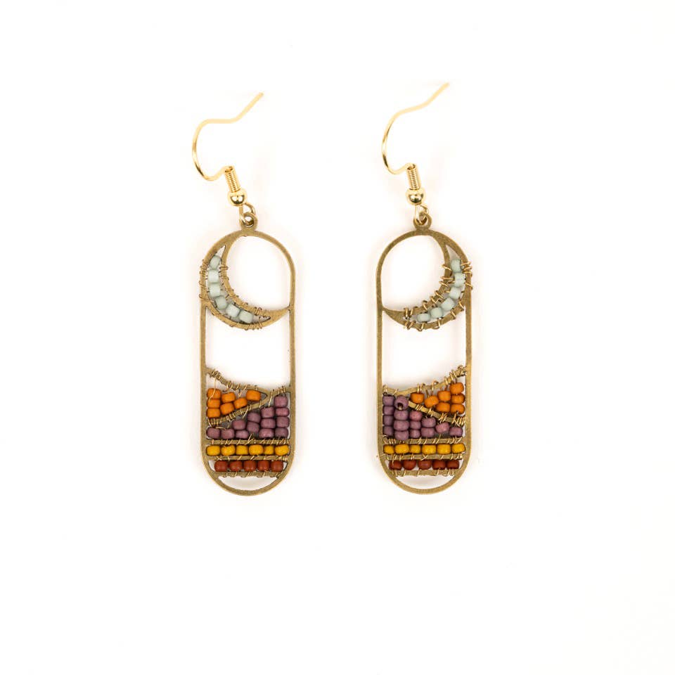 Moonview Earrings: Sunset