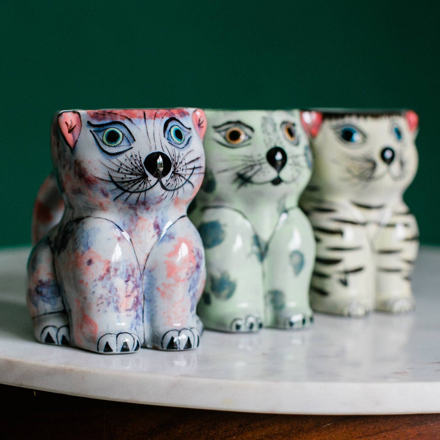Hand-Painted Fair Trade Guatemalan Ceramic Cat Coffee Mug
