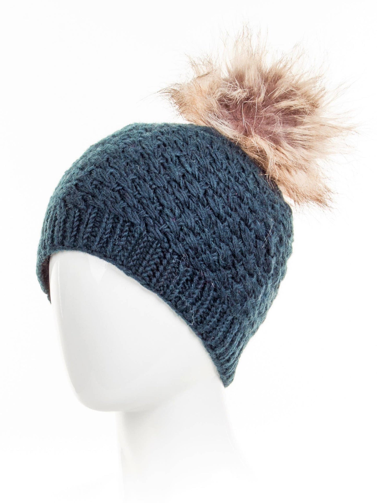 Palermo - women's wool knit beanie: Teal Blue