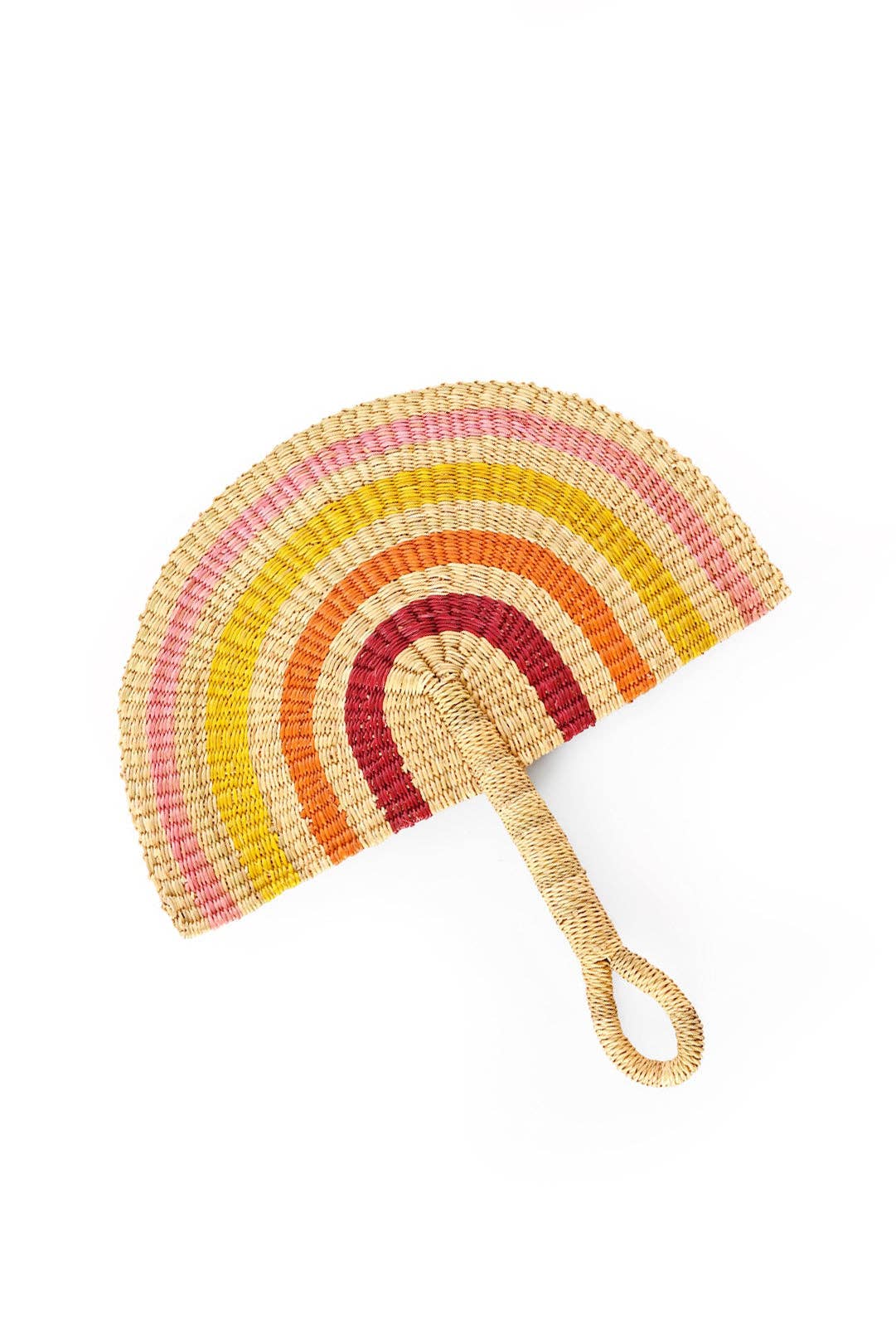 Sunset Elephant Grass Half-Moon Hand Fan