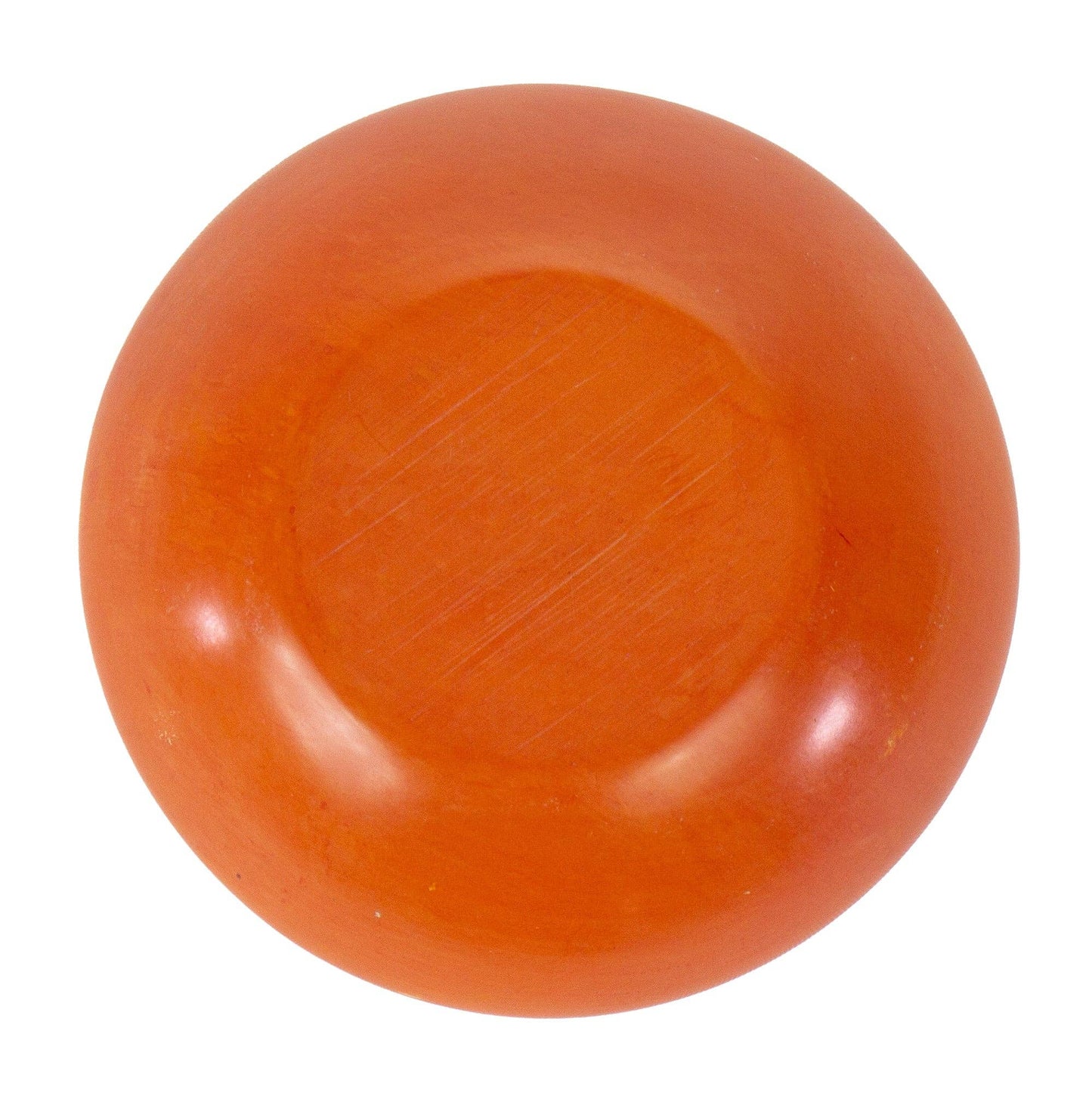 Painted Soapstone Carved Dish, Orange Etching