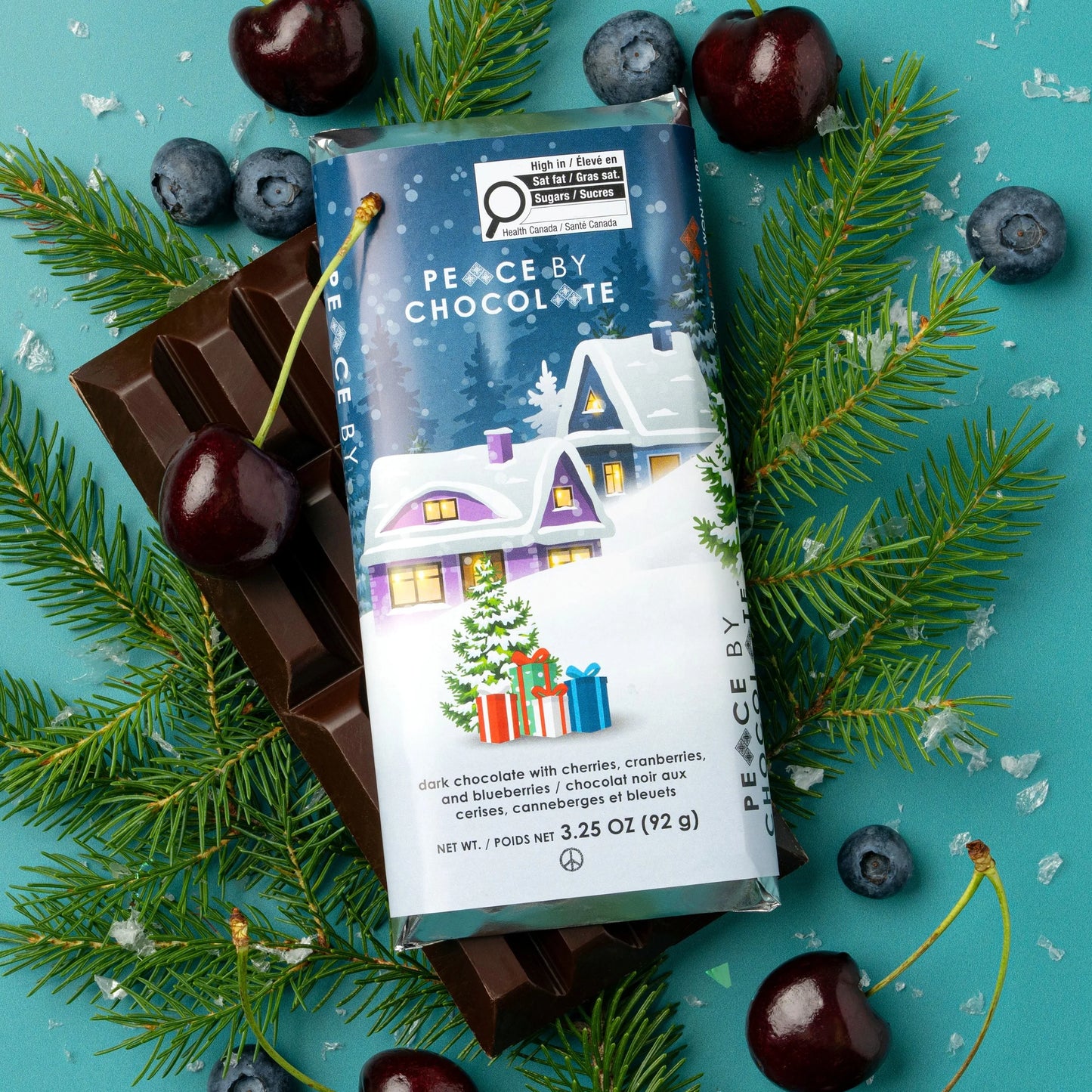 Holiday Bar Dark with Cherries, Cranberries, and Blueberries