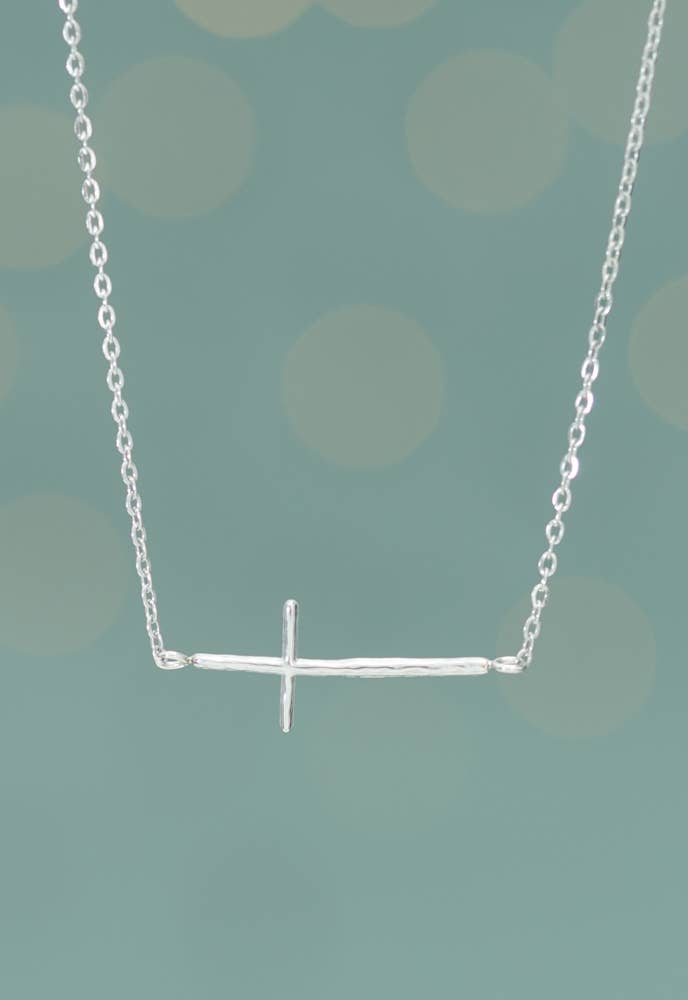 Radiant Cross Necklace in Silver