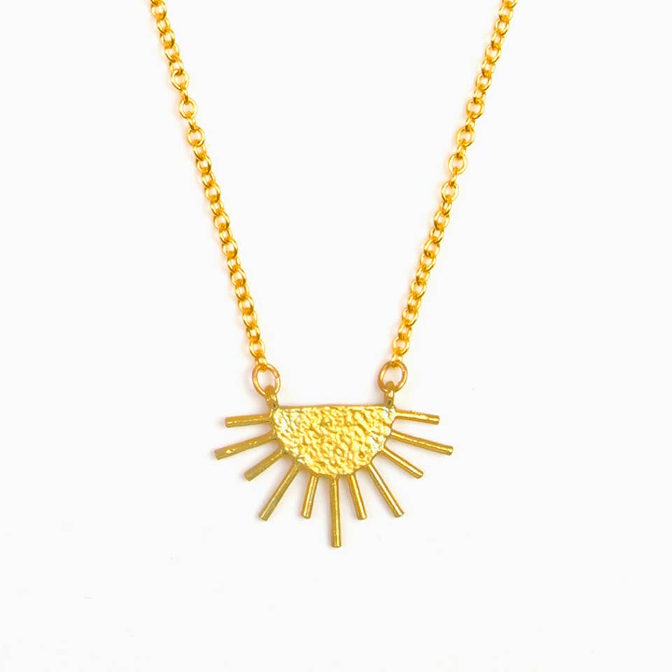 Sun Ray Necklace: Brass