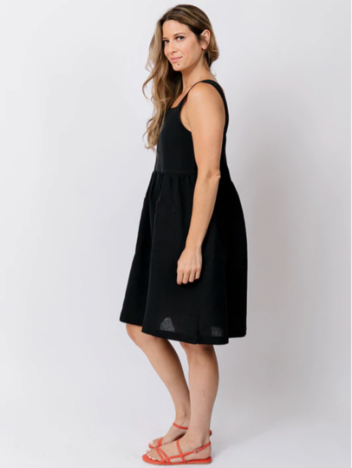 Billie Jumper Dress Black Linen