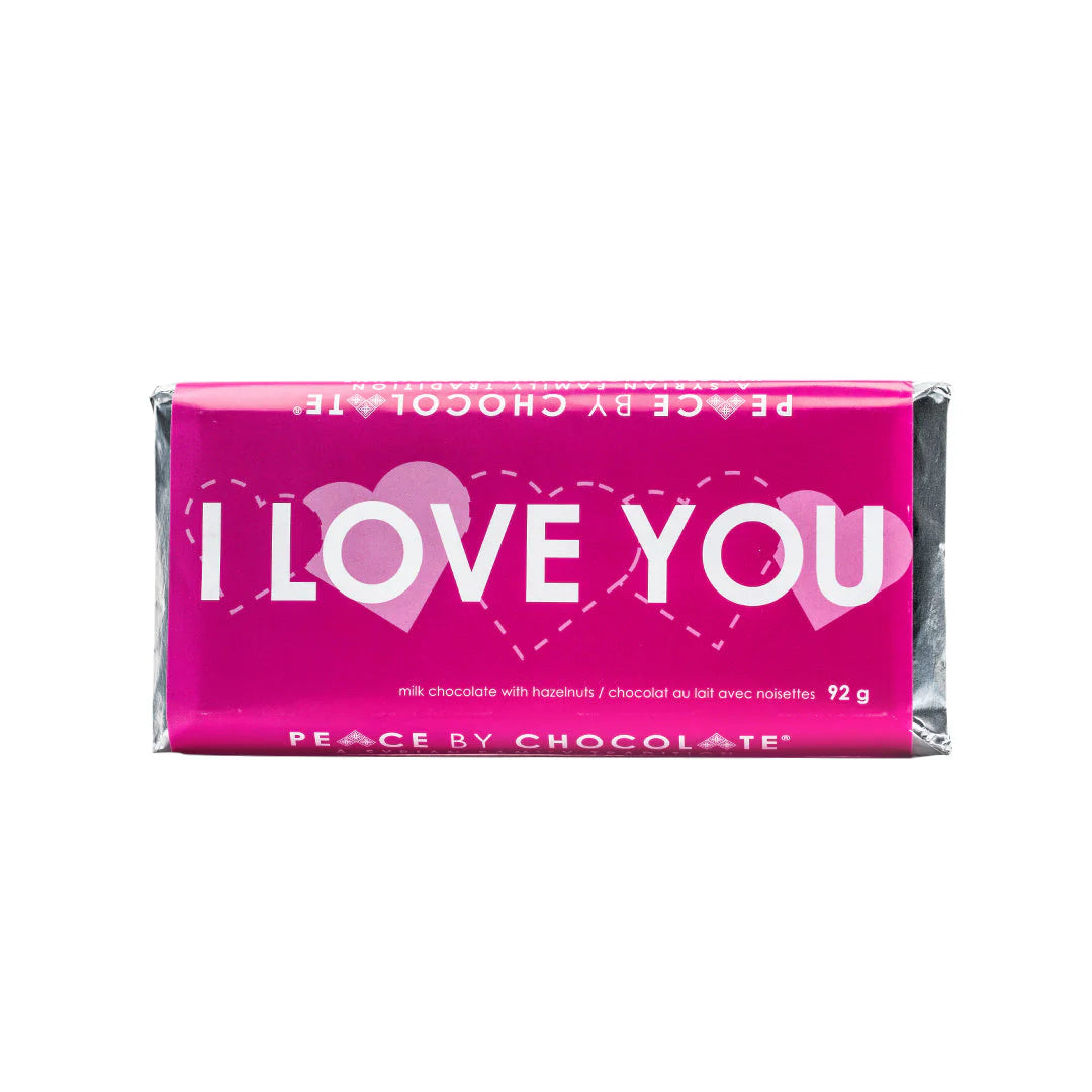 LOVE chocolate bar - Milk Chocolate with Hazelnuts