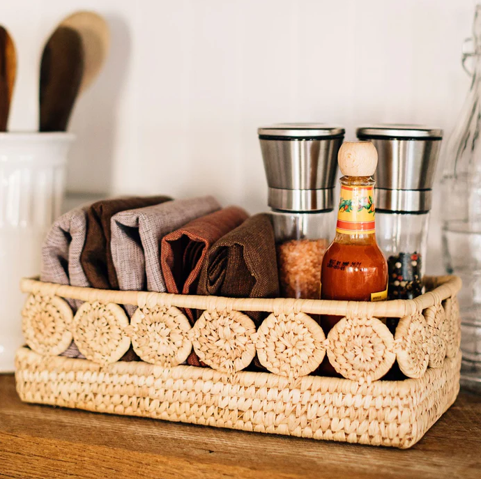 Palm Medallion Bread Basket