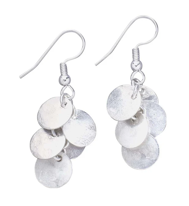 Metal Disk Cluster Earrings