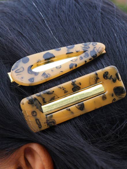 Resin Hair Clips: Tortoise Brown