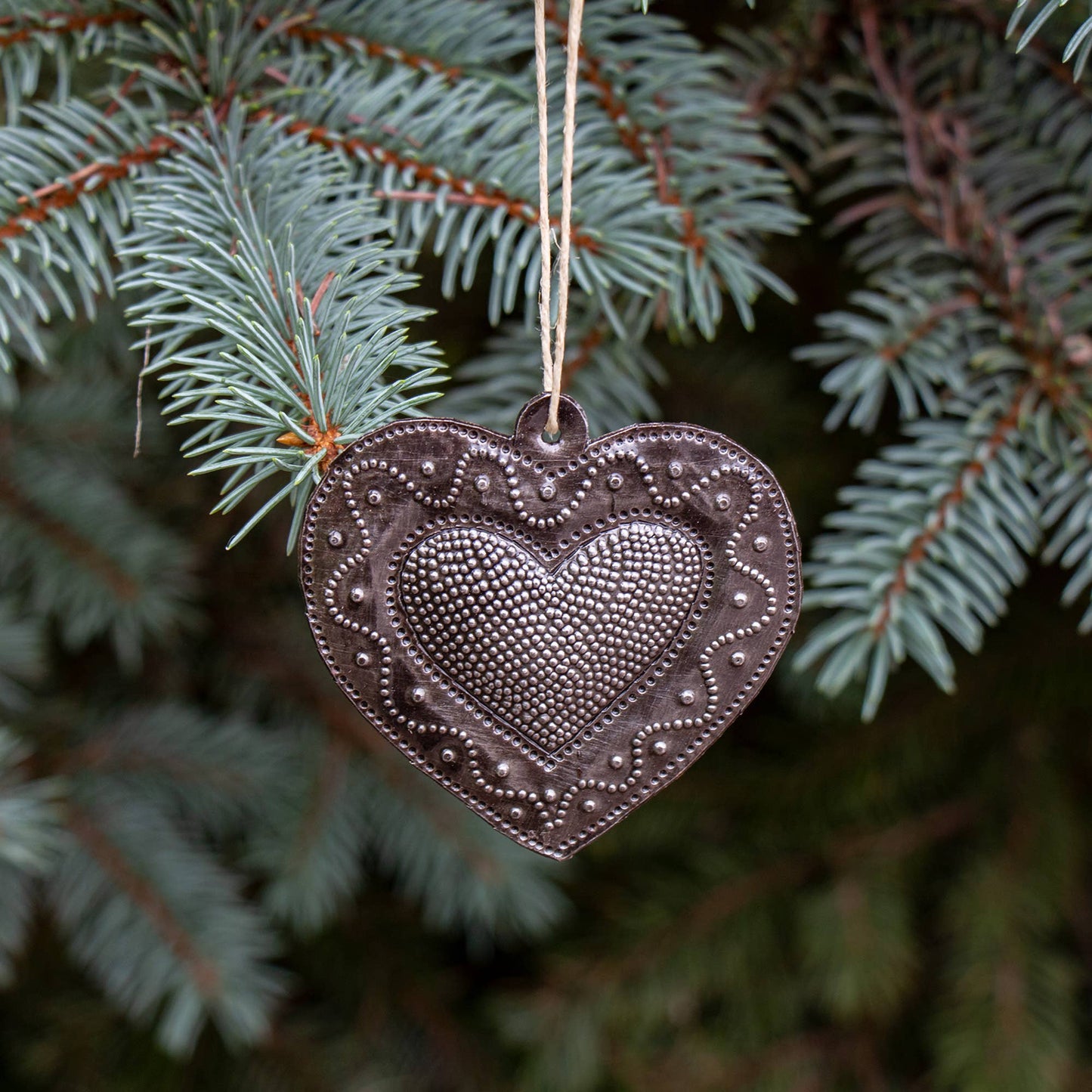 Swirly Heart Christmas or Valentine's Ornament