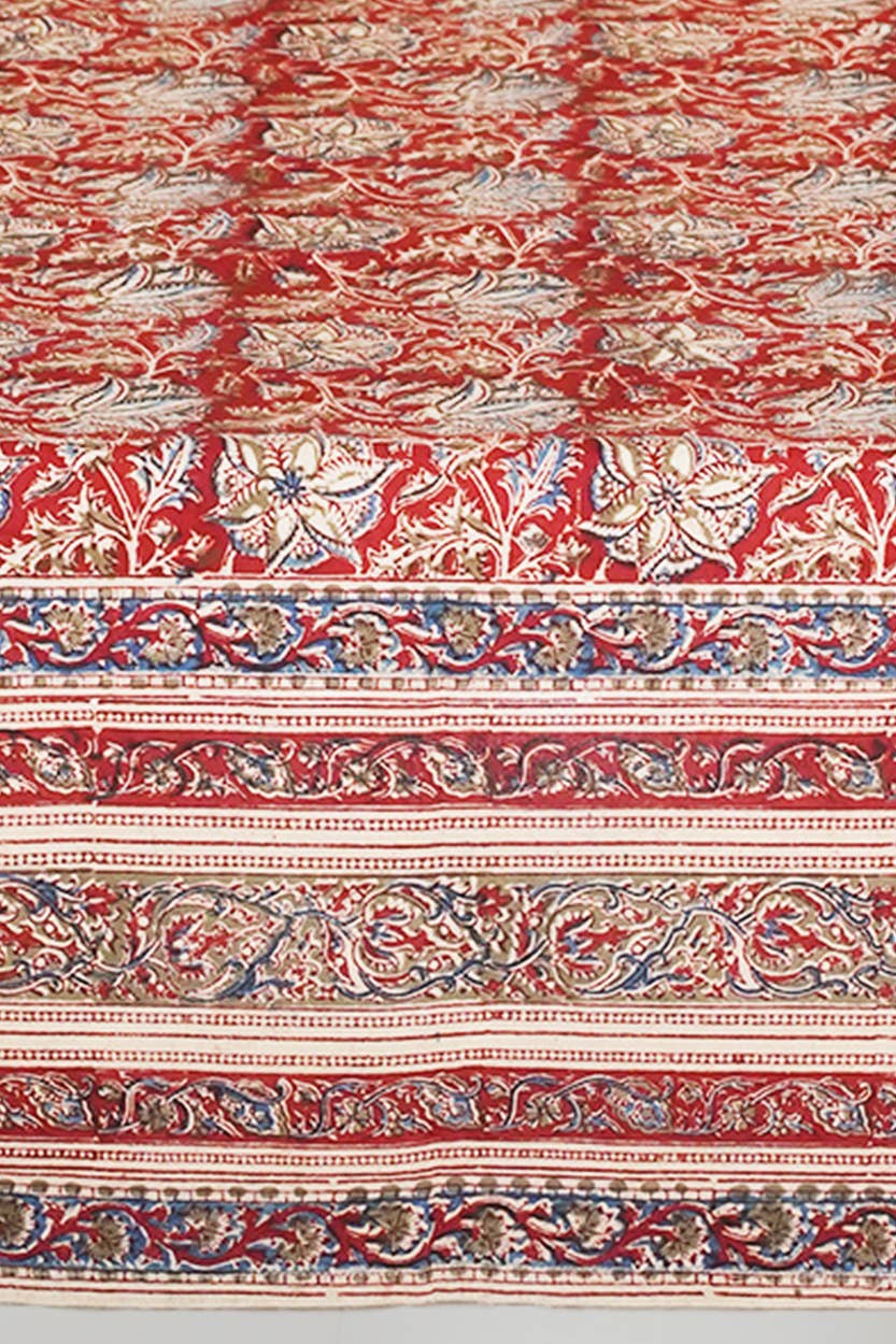 Red & Blue Kalamkari Tablecloth