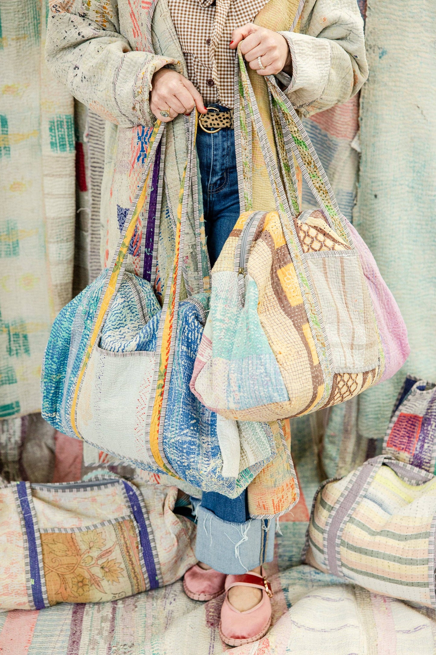 Heritage Stitch Antique Kantha Duffle Bag