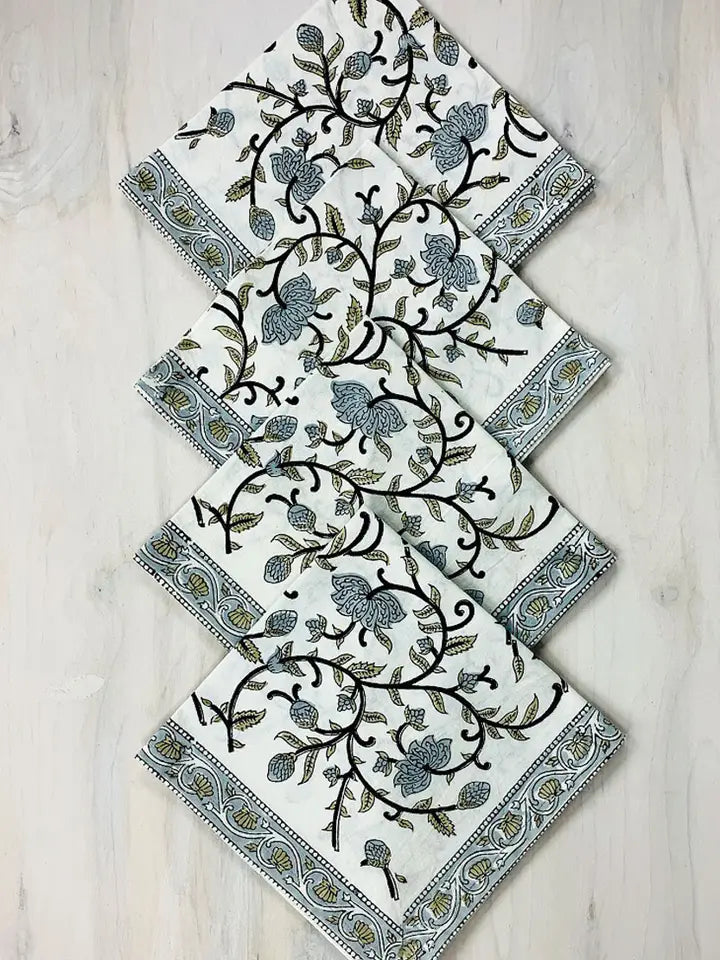 Silver Floral napkin