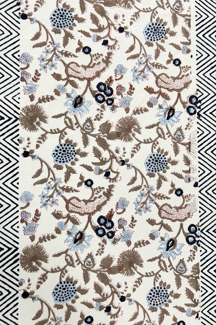 Navy & Mauve Floral Table Runner