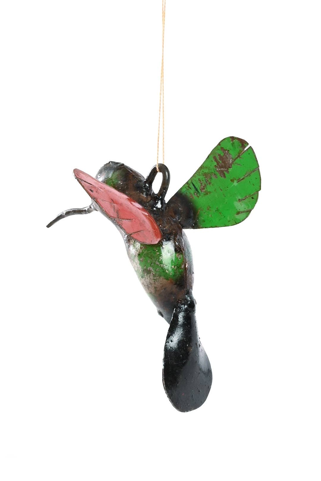 Recycled Metal Hummingbird Hanging Decoration Ornament