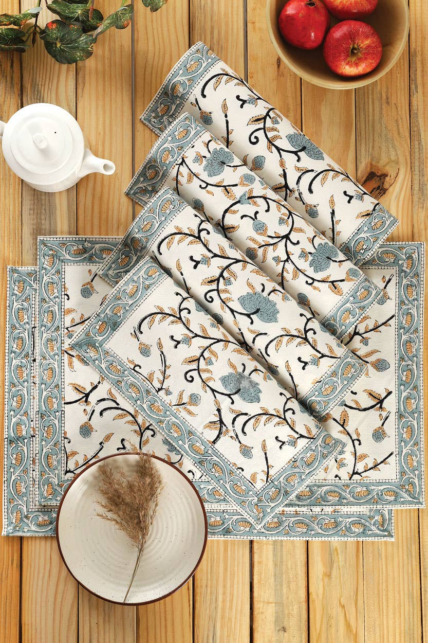 Silver Floral Placemat