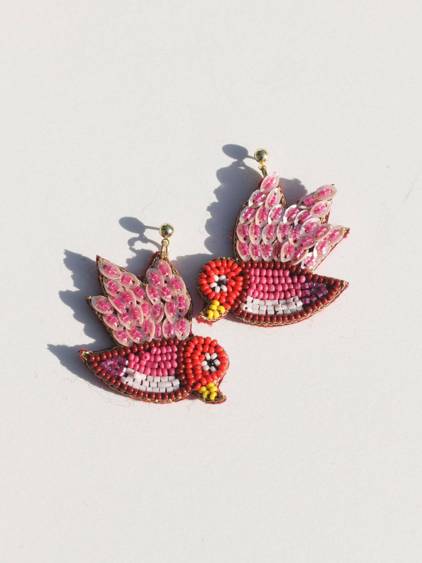 Beaded Bird Earrings