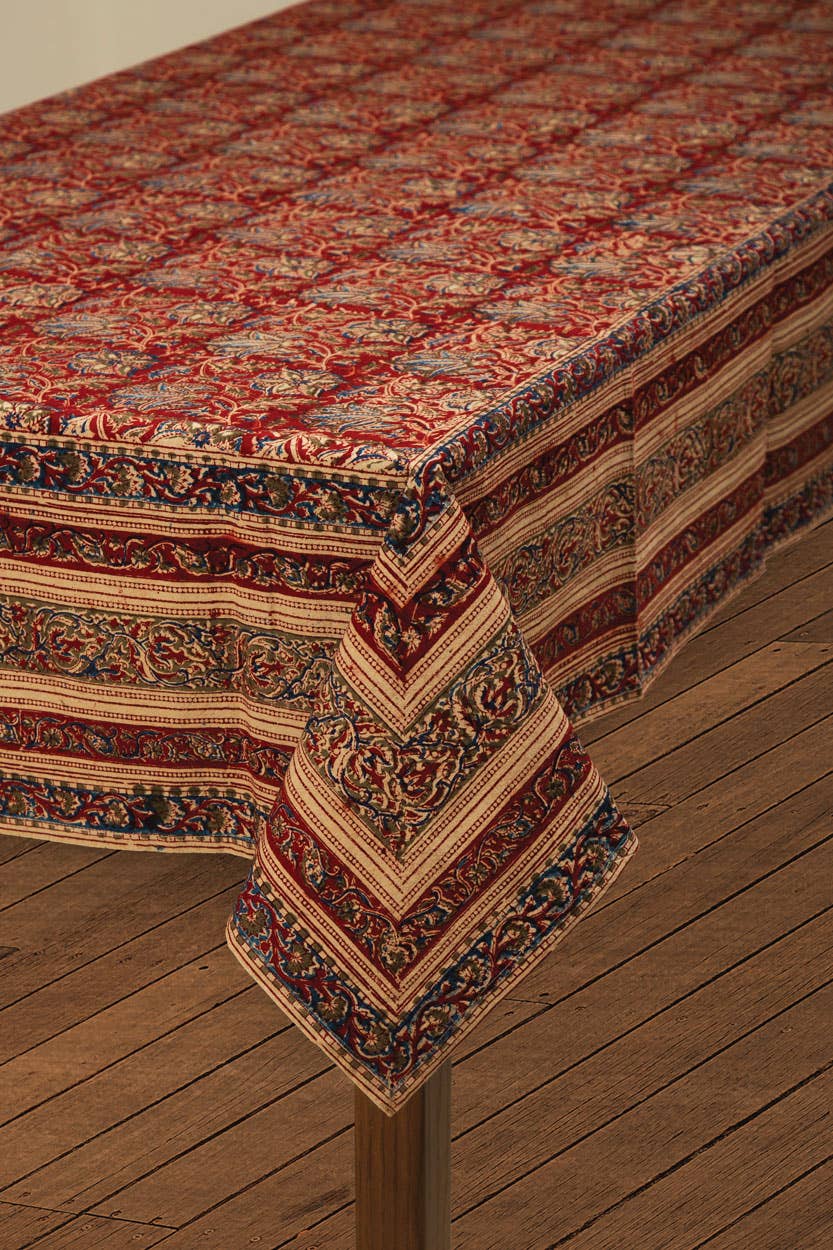 Red & Blue Kalamkari Tablecloth