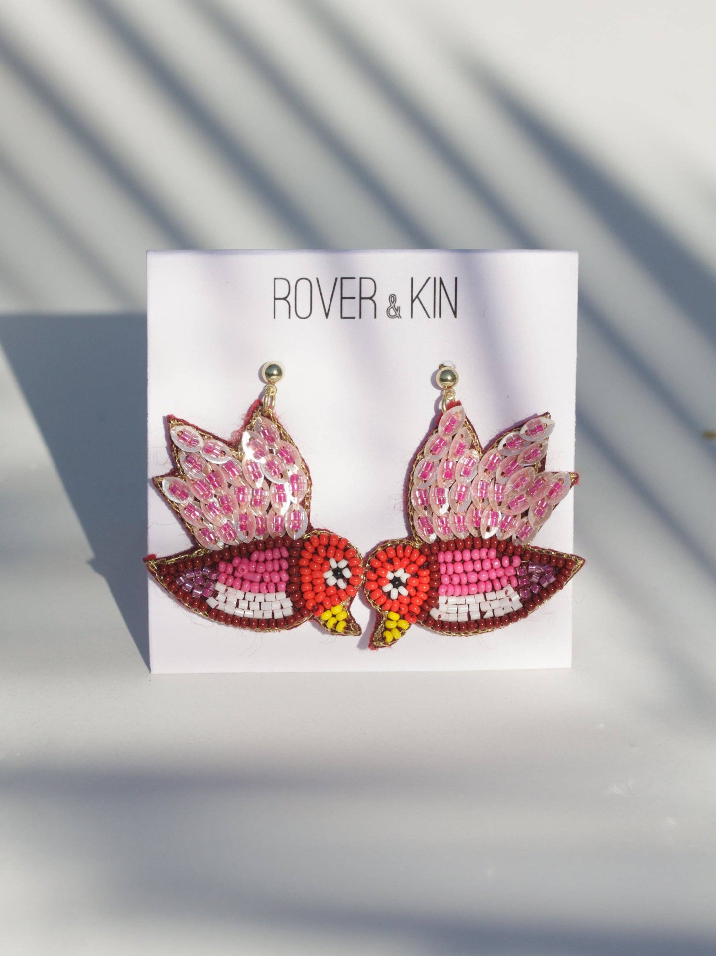 Beaded Bird Earrings