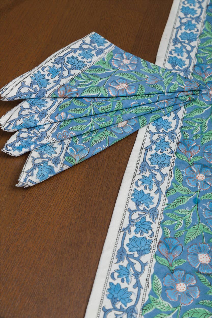 Sage & Blue Table Runner