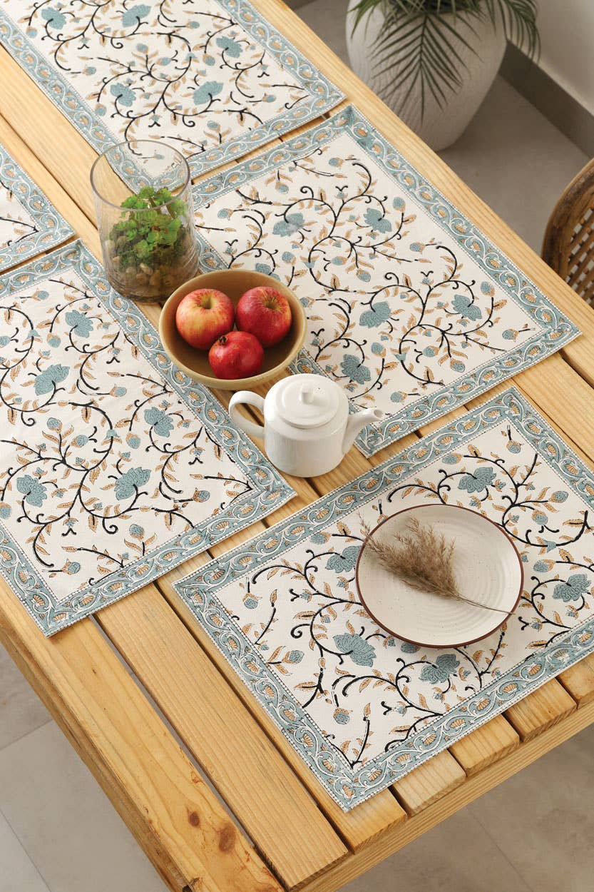 Silver Floral Placemat