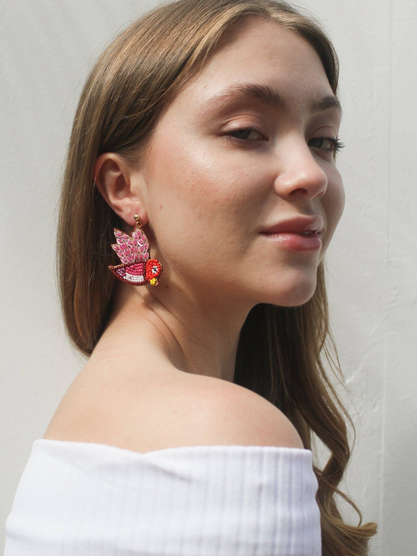 Beaded Bird Earrings