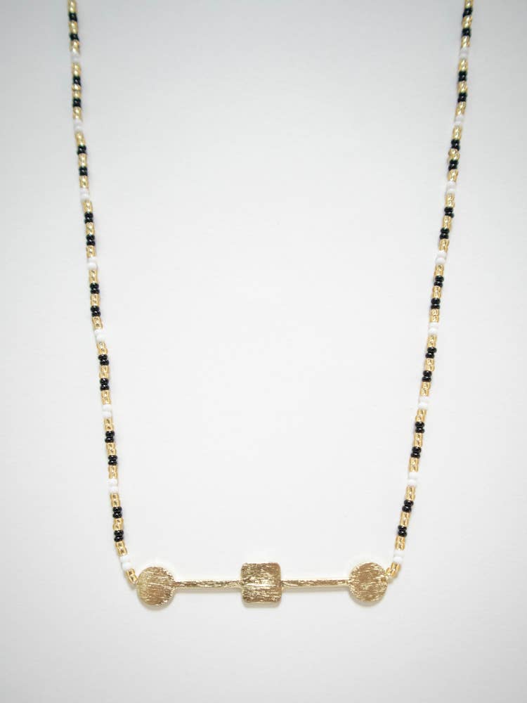 Axis Beaded Necklace Gold